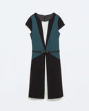 COLOR BLOCK DRESS WITH BELT